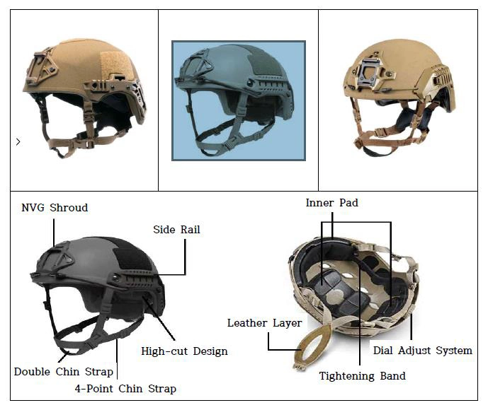 Tactical Ballistic Helmet with Frontal Shroud Fast Aramid Helmet for Army