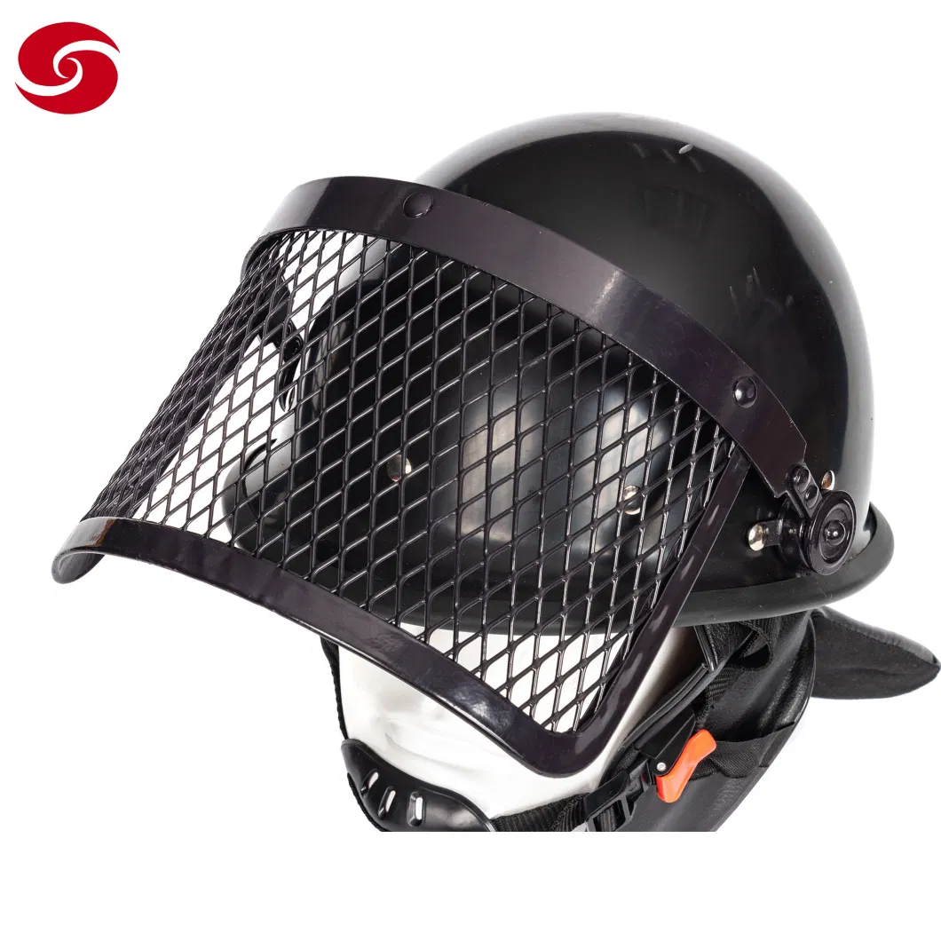 Military Police Security Metal Grid Anti Riot Helmet with Steel Mesh